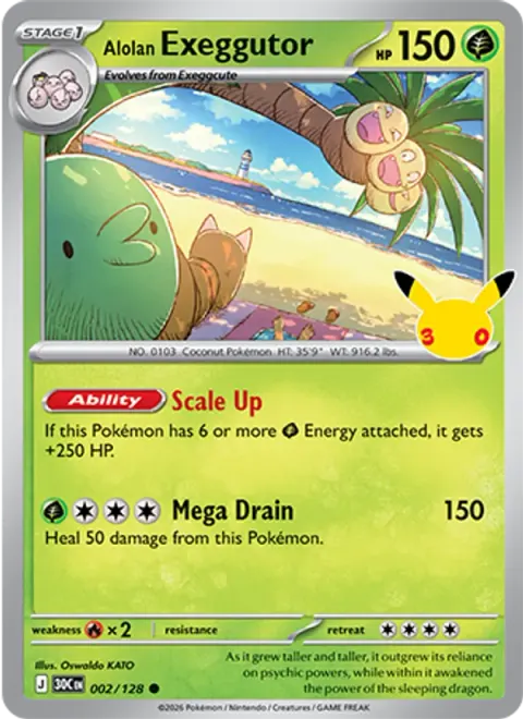 Alolan Exeggutor 30TH 002 기본판 영어판 카드 이미지
