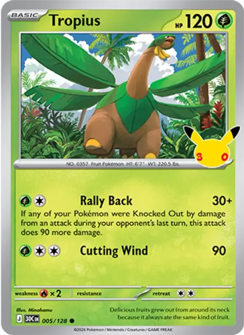 Tropius 30TH 005 기본판 영어판 카드 이미지