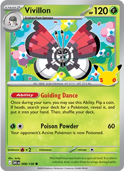 Vivillon 30TH 008 기본판 영어판 카드 이미지