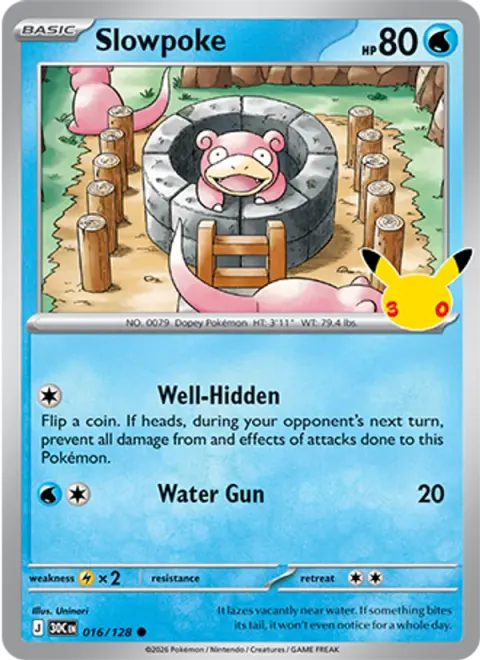 Slowpoke 30TH 016 기본판 영어판 카드 이미지