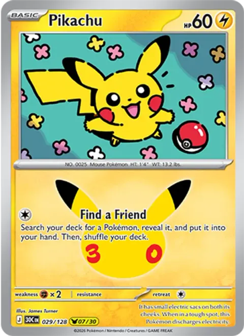 Pikachu 30TH 029 기본판 영어판 카드 이미지