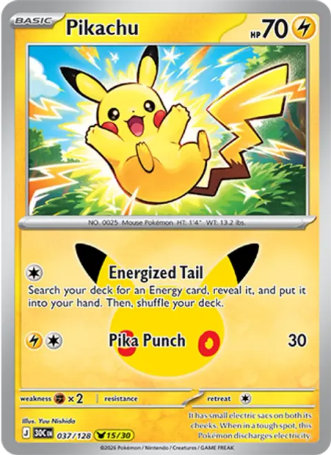 Pikachu 30TH 037 기본판 영어판 카드 이미지