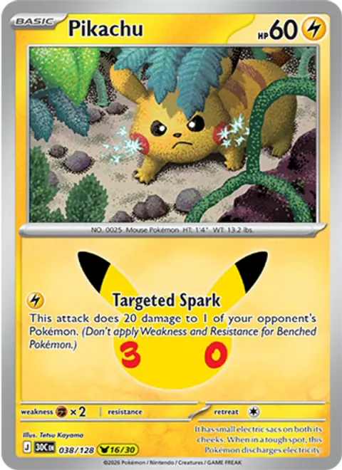 Pikachu 30TH 038 기본판 영어판 카드 이미지
