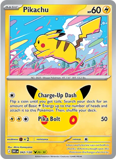 Pikachu 30TH 042 기본판 영어판 카드 이미지