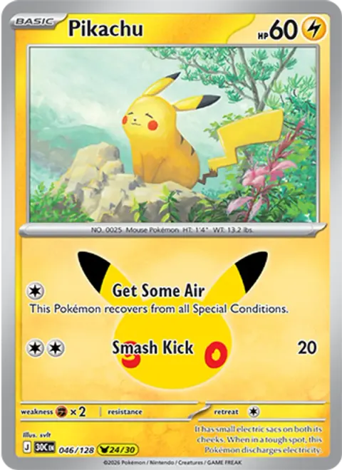 Pikachu 30TH 046 기본판 영어판 카드 이미지