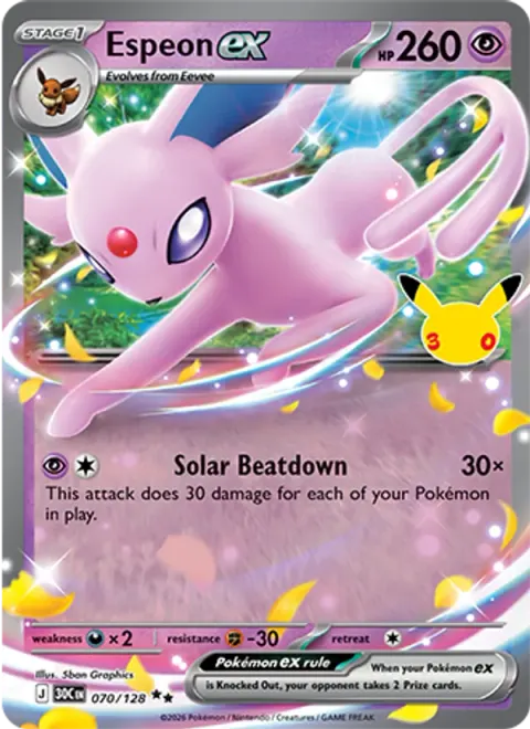 Espeon ex 30TH 070 기본판 영어판 카드 이미지