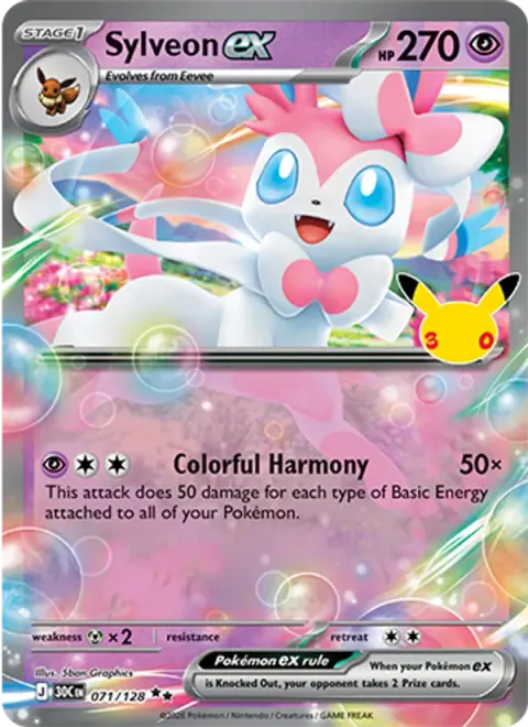 Sylveon ex 30TH 071 기본판 영어판 카드 이미지