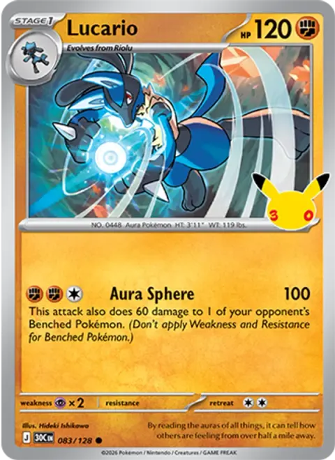 Lucario 30TH 083 기본판 영어판 카드 이미지