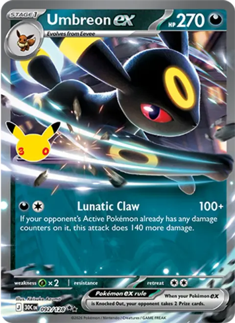 Umbreon ex 30TH 092 기본판 영어판 카드 이미지