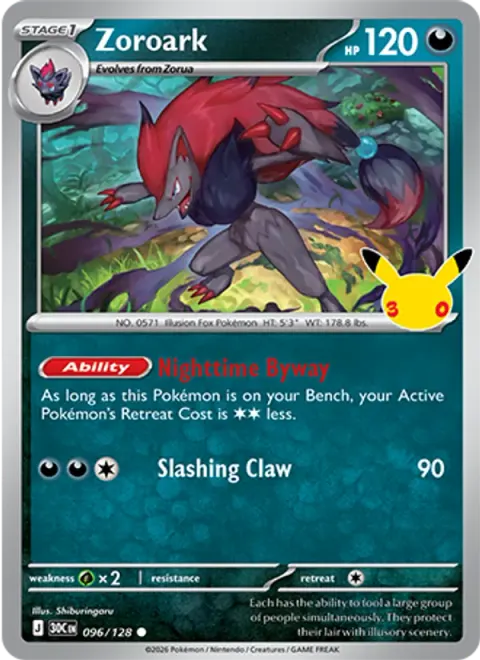 Zoroark 30TH 096 기본판 영어판 카드 이미지