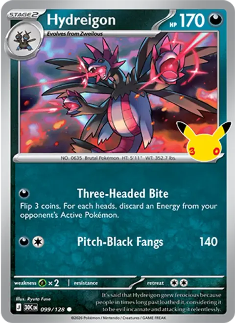 Hydreigon 30TH 099 기본판 영어판 카드 이미지