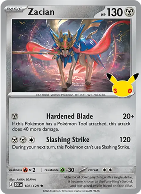 Zacian 30TH 106 기본판 영어판 카드 이미지