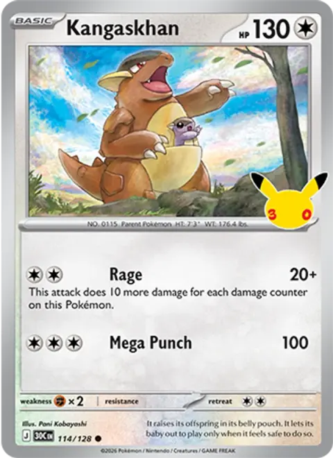 Kangaskhan 30TH 114 기본판 영어판 카드 이미지