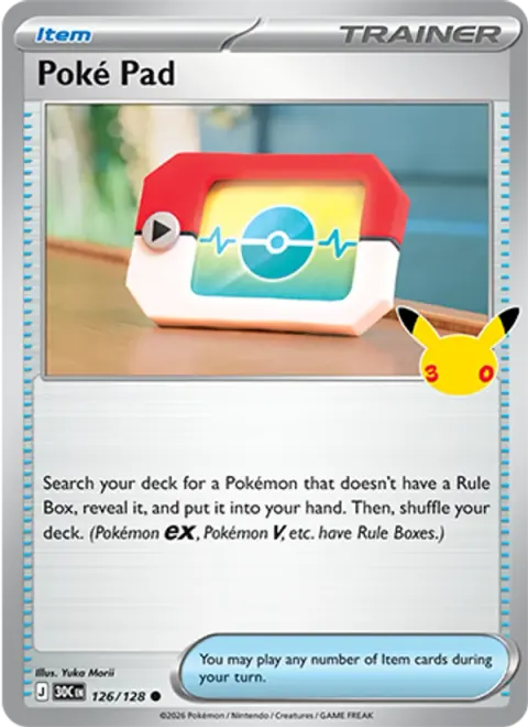 Poké Pad 30TH 126 기본판 영어판 카드 이미지