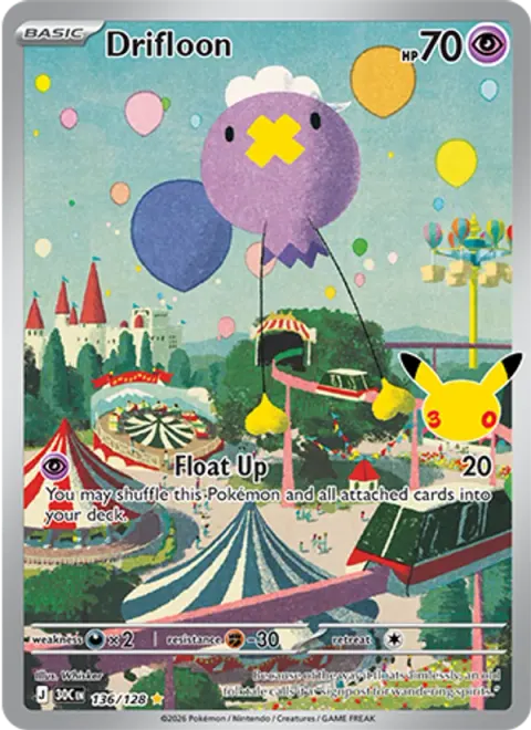 Drifloon 30TH 136 기본판 영어판 카드 이미지