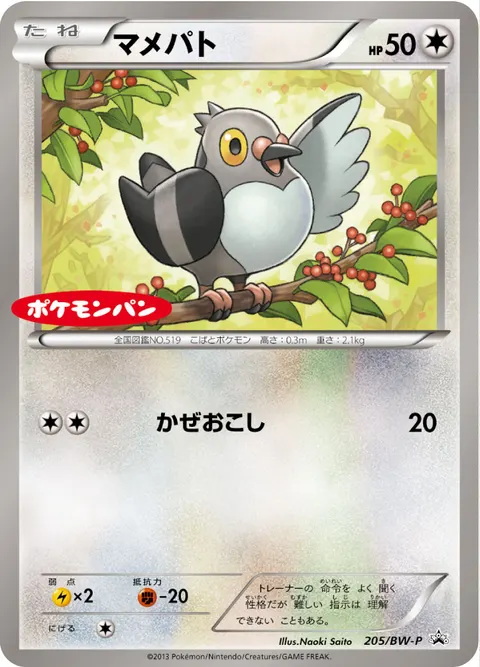マメパト 205/BW-P 기본판 일본어판 카드 이미지