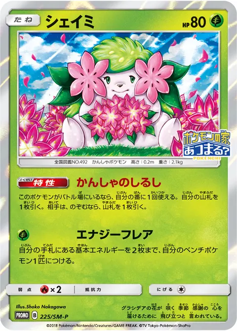 シェイミ 225/SM-P 기본판 일본어판 카드 이미지