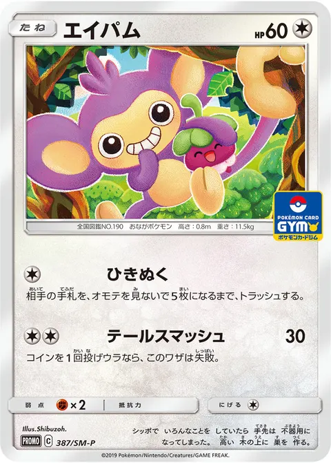 エイパム 387/SM-P 기본판 일본어판 카드 이미지