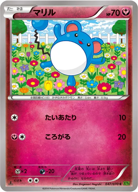 マリル 047/070 기본판 일본어판 카드 이미지