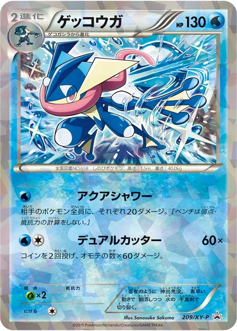 ゲッコウガ 209/XY-P 기본판 일본어판 카드 이미지